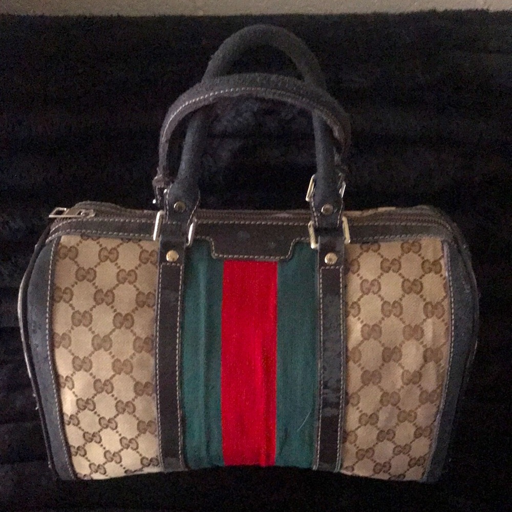 🟤Woman’sVintage GG Supreme Boston Canvas Bag